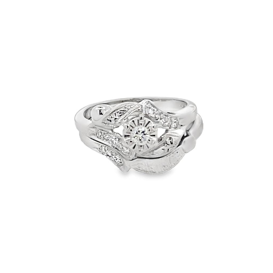 White 14 Karat Vintage Bridal Set
