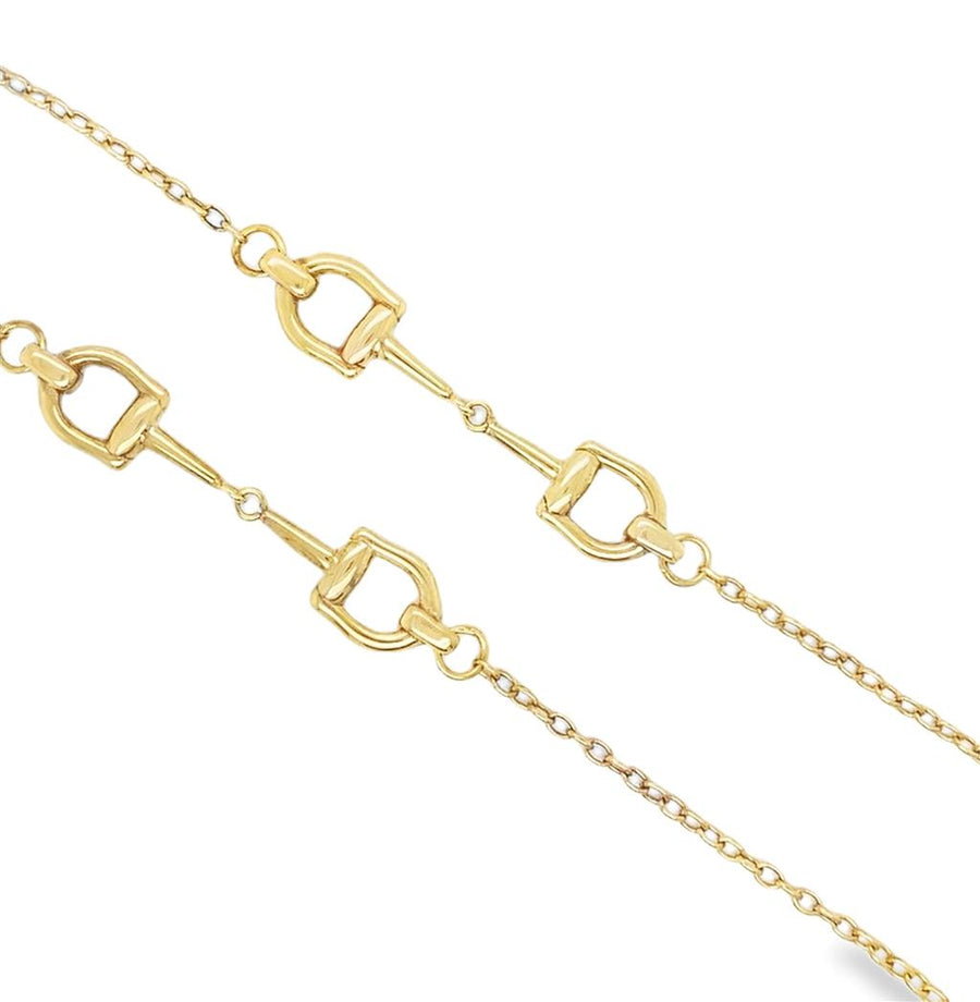 Yellow 14 Karat Fancy Stirup Chain w/ Lobster Clasp On 2.4mm Cable Cha