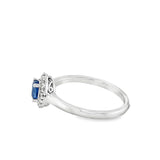 Lady's White 18 Karat Halo Fashion Ring Size 6.75 one = 0.40ct Oval Sa