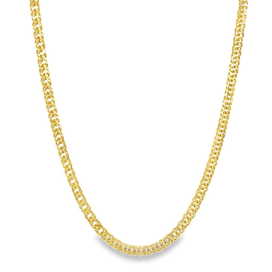 Yellow 14 Karat 4mm Double Cuban Link Chain w/ Lobster Clasp Estate Je