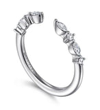 Lady's White 14 Karat Alternating Open Wedding/Anniversary Ring Size 6