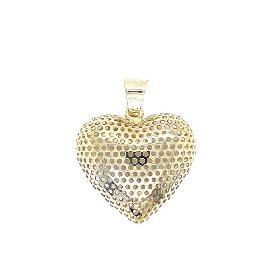 Estate Gold Puffy Heart Pendant