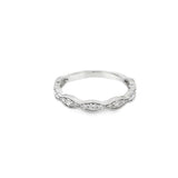 Lady's White 14 Karat Scalloped Stackable Ring Size 6.5 With 21 = 0.36