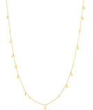 Yellow 14 Karat Multistrand Oval Bead Dangle Station Gold Necklaces Le