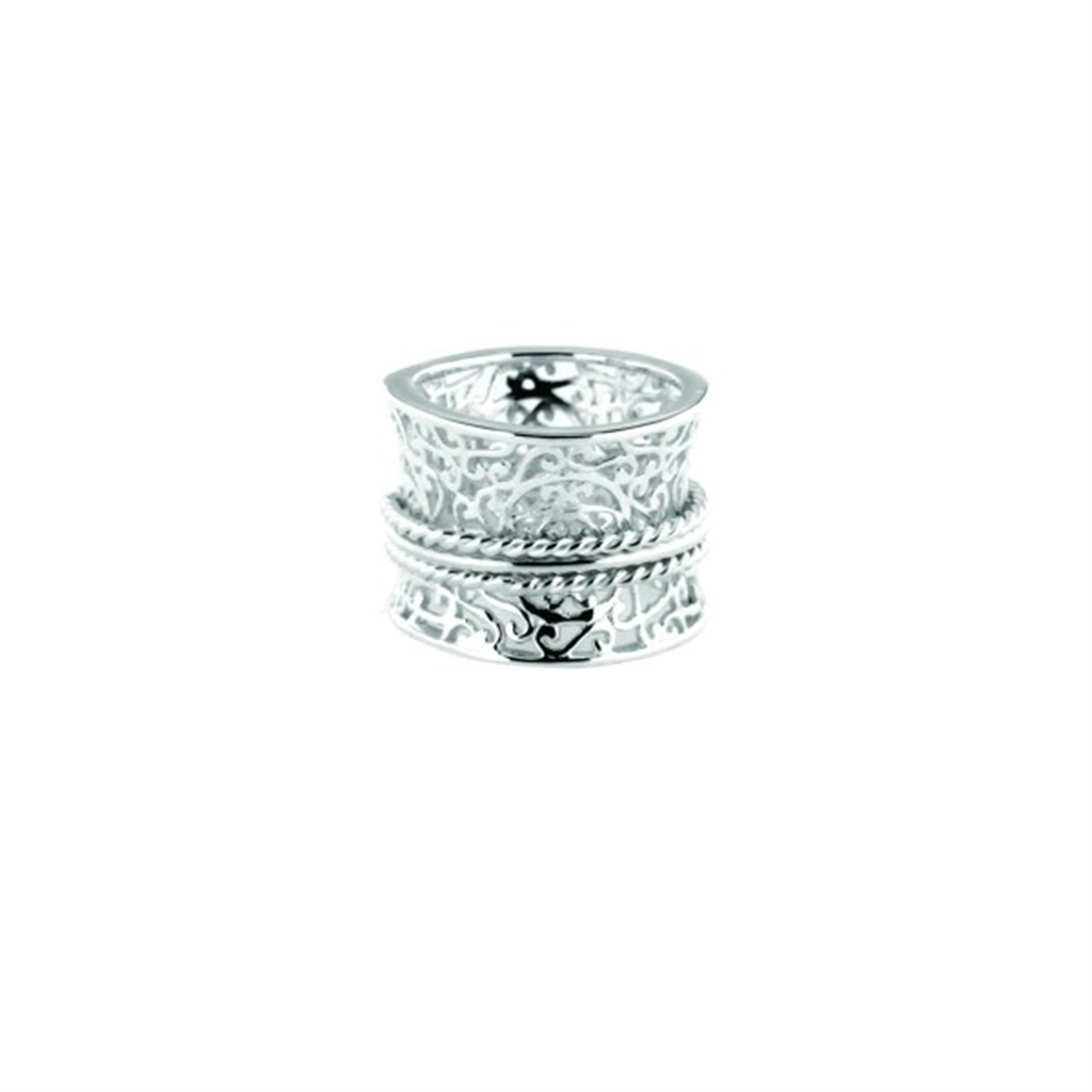 Southern Gates Wide Band Filigree Ring