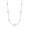 Gabriel & Co. Silver 925 Sterling Silver Pearl and Open Circle Station Necklace