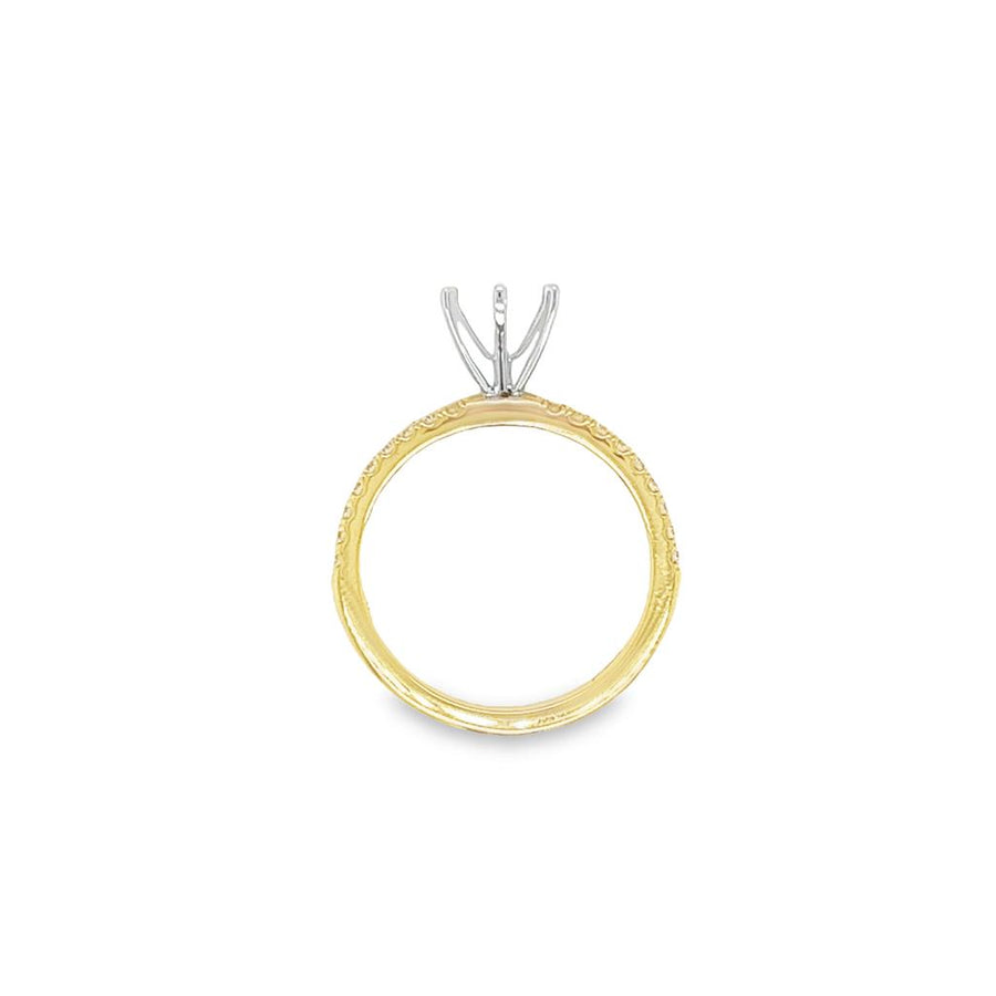 Coast Diamond Two-Tone Fishtail Prong Set Diamond Ring Mounting