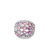 Lady's White 18 Karat Dome Cluster Fashion Ring Size 6.5 24 = 7.22tw V