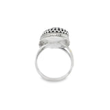 Estate Sterling Silver Elongated Malachite Ring