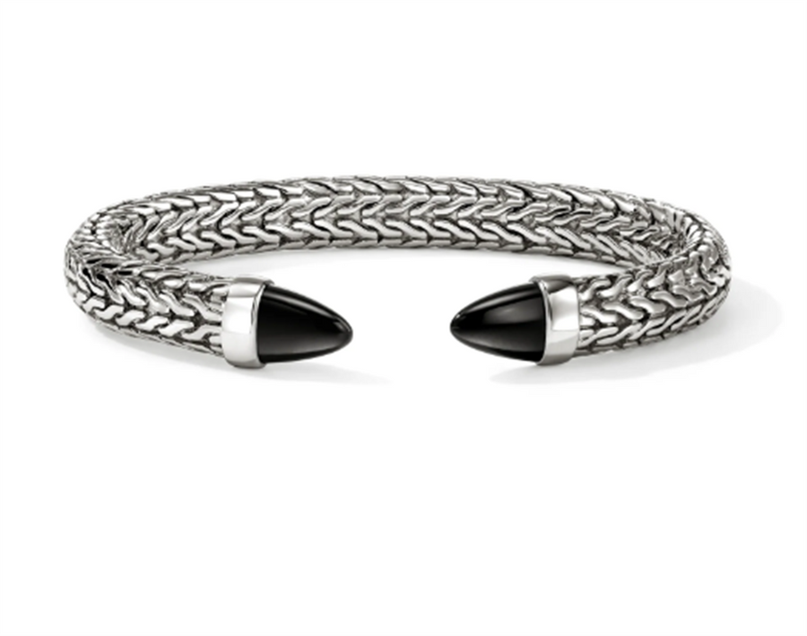 John Hardy Black Onyx Spear Flex Cuff Bracelet