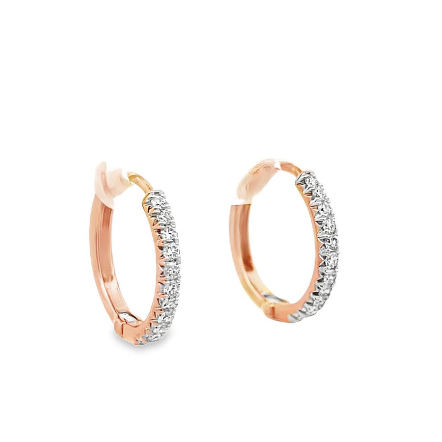 Nelson Lady's Fishtail Prong Hinge Diamond Hoop Earrings