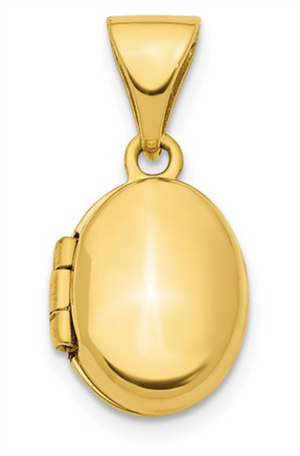 Yellow 14 Karat Oval Locket Charms