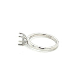 Lady's White 18 Karat Oval Hidden Halo Ring