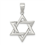 Quality Gold Sterling Silver Polished Star of David Pendant