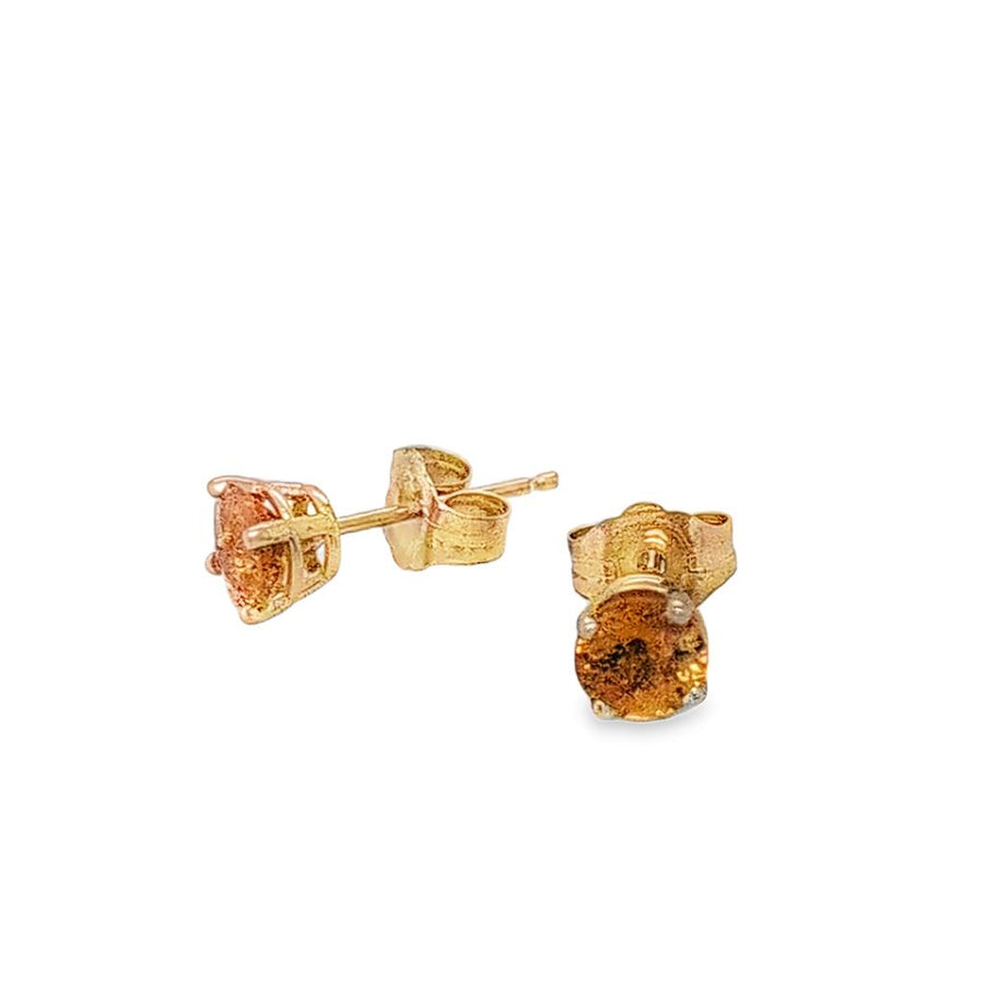 Lady's Yellow 14 Karat 4 Prong Basket Stud Earrings With 2 = 1.15Twt R