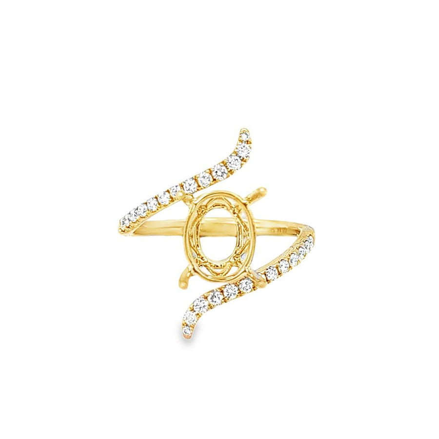 Lady's Yellow 14 Karat Prong-Set Oval Bypass Ring Size 6.5 With 26 = 0