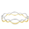 Estate Two-Tone Wavy Bangle Bracelet