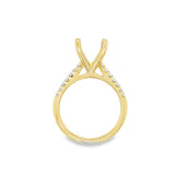 Lady's Yellow 18 Karat Cathedral Solitaire Ring Size 6.25 14 = 0.24tw