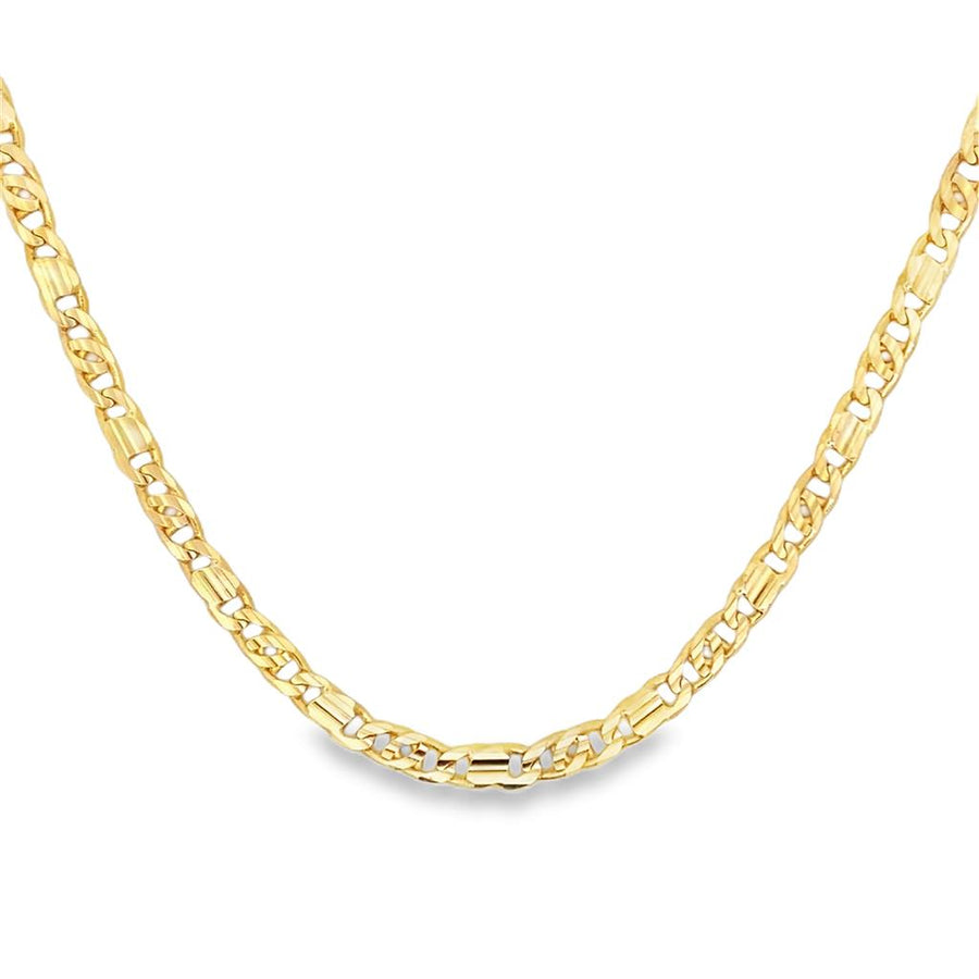Yellow 14 Karat Diamond Cut 5.50mm Solid Figaro Link Chain w/ Lobster