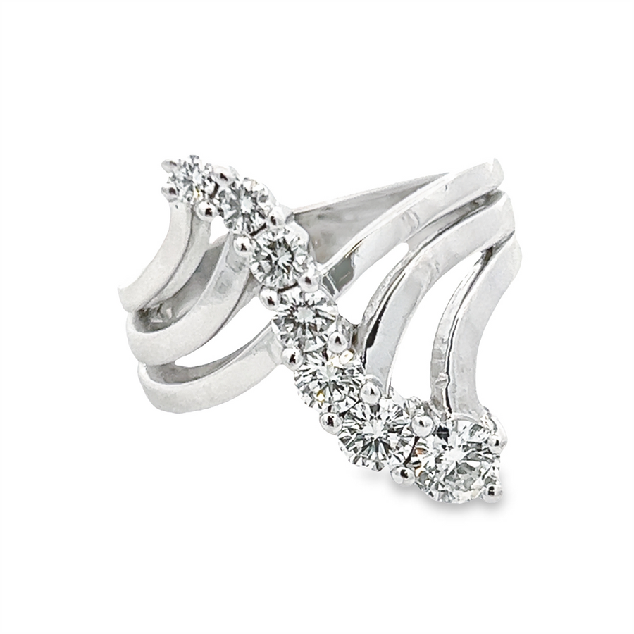 Estate Free Form Journey Diamond Ring