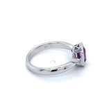 Reddish Purple Garnet 14 Karat White Fashion Ring