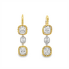 Estate Cushion Diamond Drop Earrings