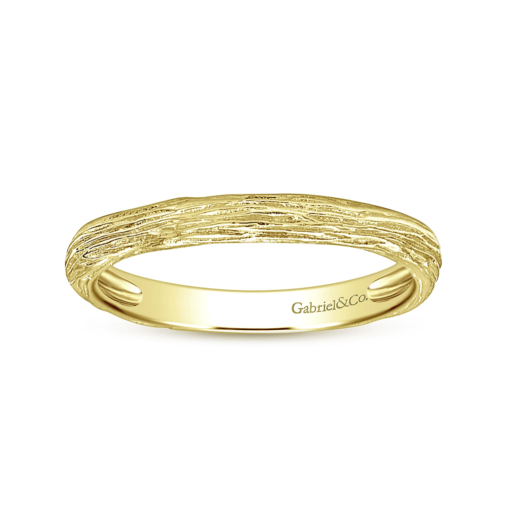 Gabriel & Co. Fashion 14K Yellow Gold Brushed Textured Stackable Ring