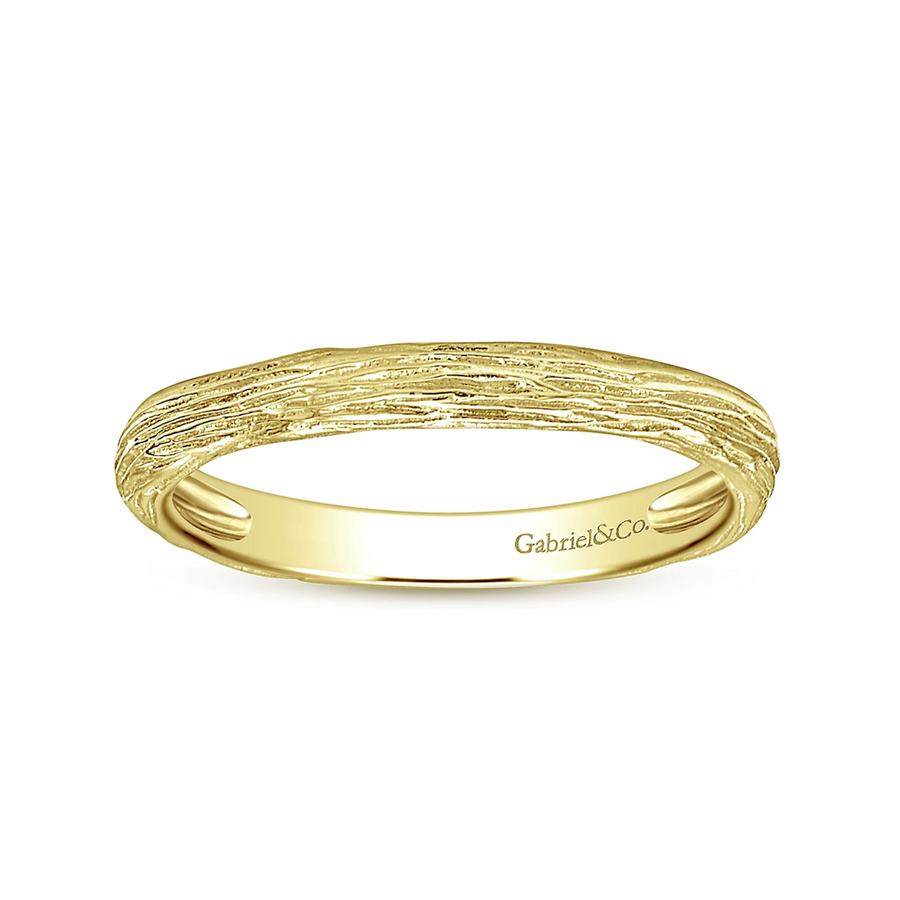 Gabriel & Co. Fashion 14K Yellow Gold Brushed Textured Stackable Ring