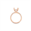 Lady's Rosé 18 Karat Oval Hidden Halo Ring