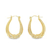 Yellow 14 Karat Milgrain Hollow Twisted Oval Hoops Estate Jewelry Gram Weight: 1.57