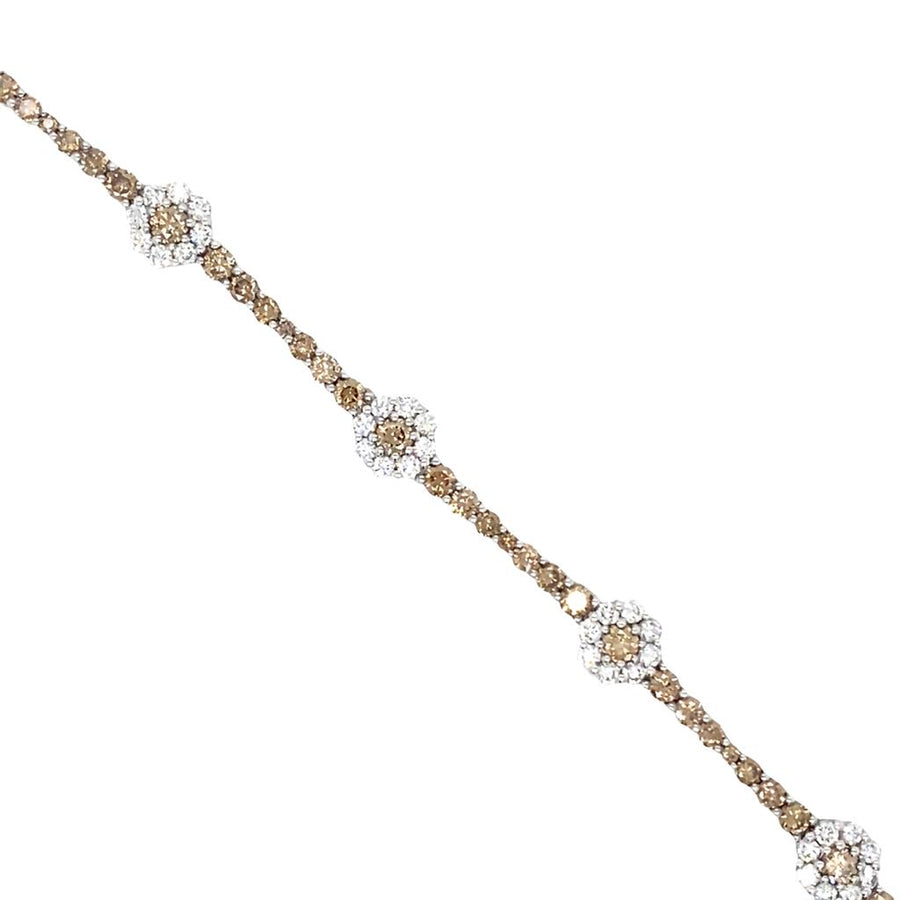 LeVian Brown and White Halo Diamond Bracelet