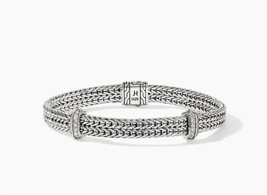 John Hardy Icon Link Flat Chain Diamond Bracelet