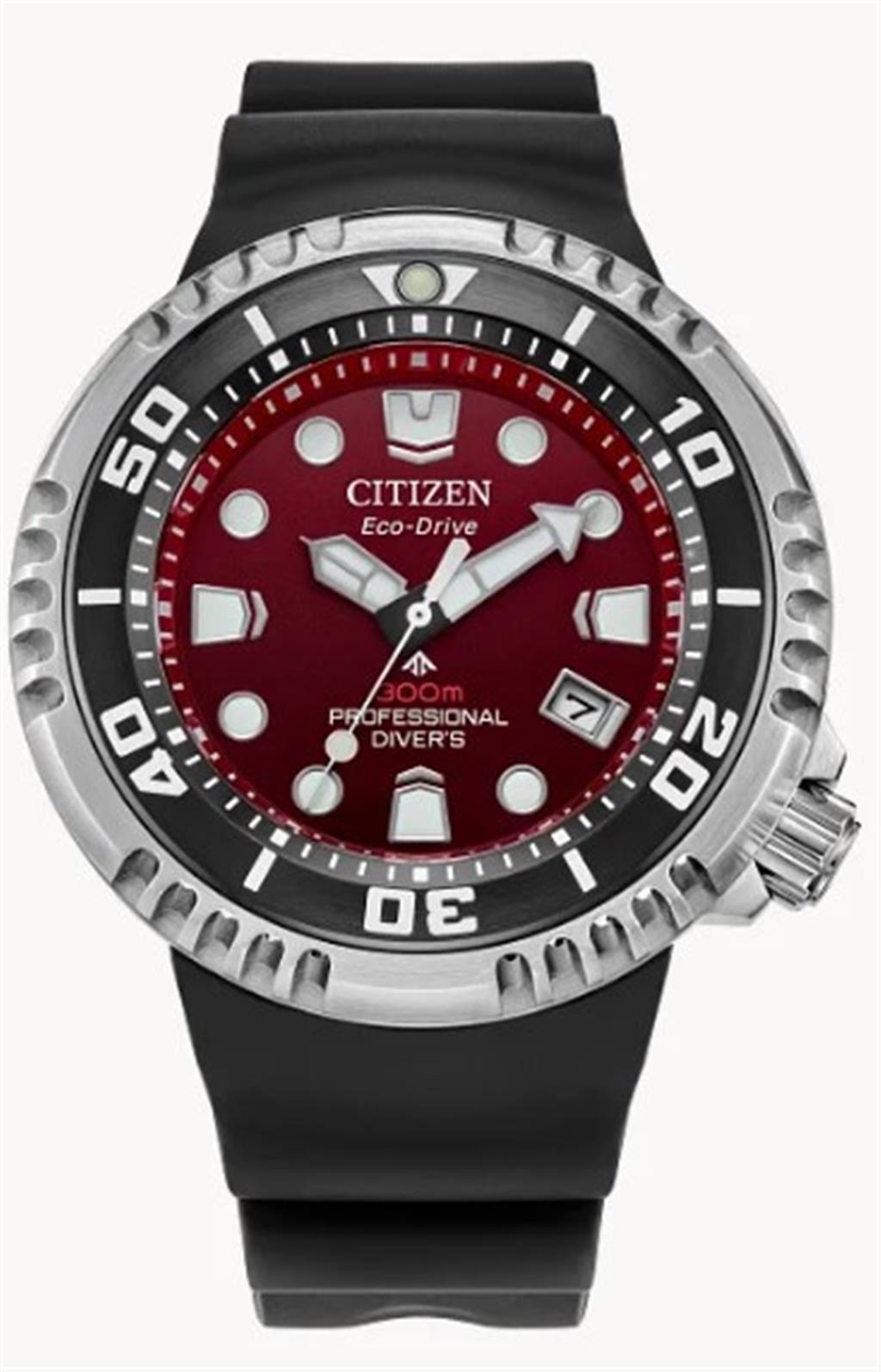 Stainless Steel Men's 46mm Promaster Dive E365 Watch with Red Dial and