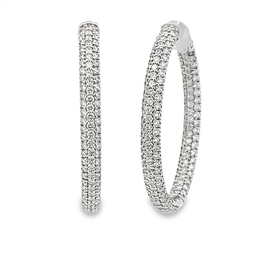 Estate Oval Pave Inside-Out Earrings