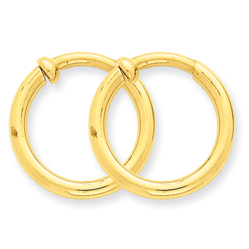 14k Non-Pierced Hoops Earrings