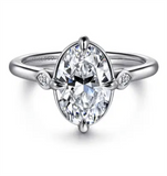 Gabriel & Co. Faux Bezel 3 Stone Engagement Ring Mounting