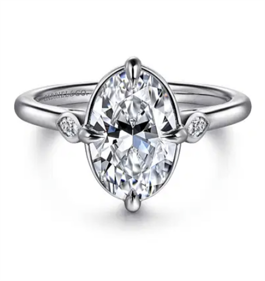Gabriel & Co. Faux Bezel 3 Stone Engagement Ring Mounting