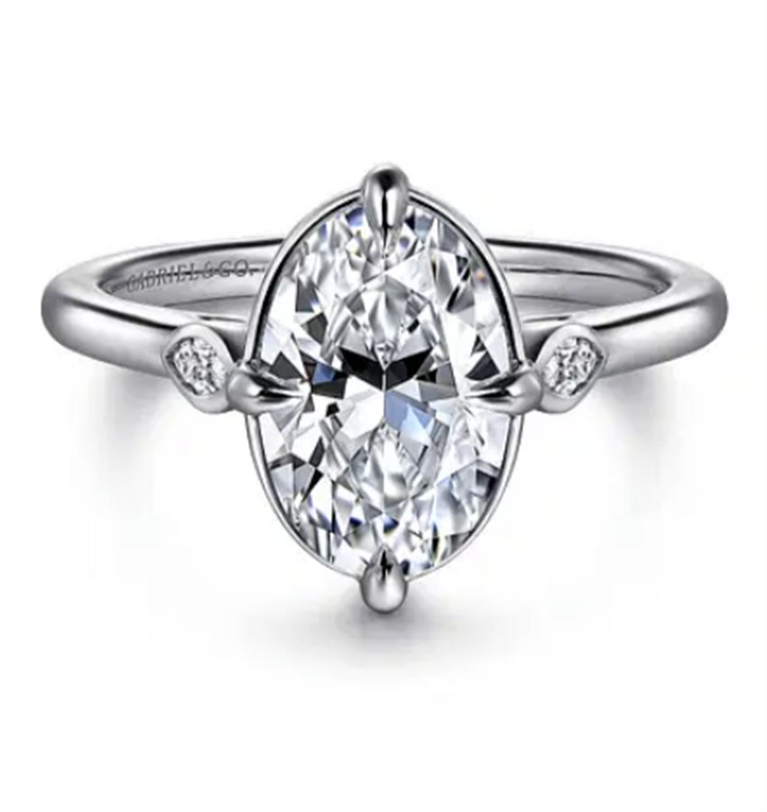 Gabriel & Co. Faux Bezel 3 Stone Engagement Ring Mounting