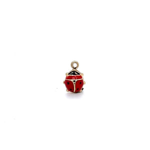 Yellow 14 Karat Ladybug Enamel Charm Estate Jewelry Gram Weight: 0.1