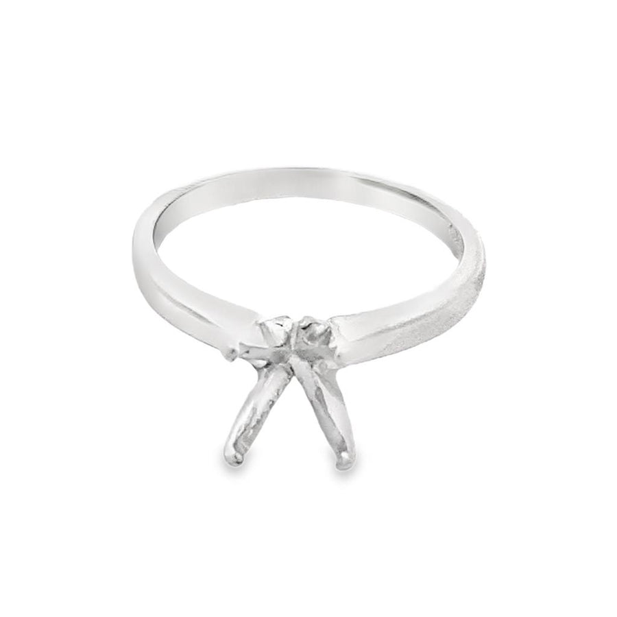 White Platinum 4 Prong Solitaire Ring Mounting
