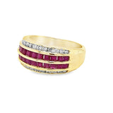 Yellow 10 Karat 4 Row Band Est