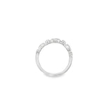 White 10 Karat Milgrain Alternating Wedding Band Estate Jewelry Size 5