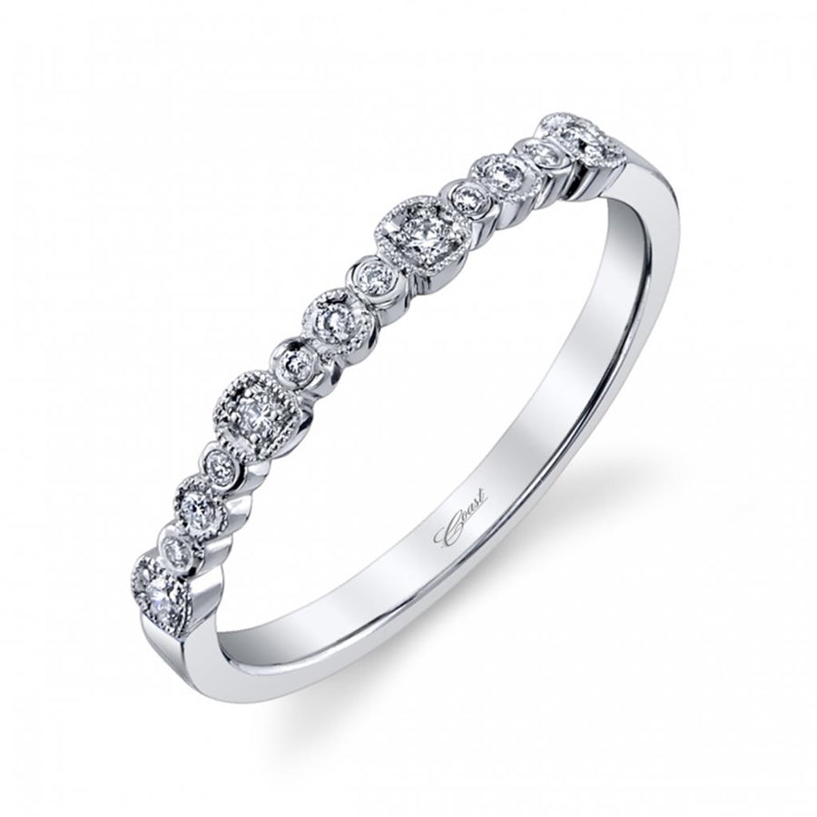 Coast Diamond Milgrain Alternating Bezel Set Diamond Wedding Band