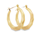 Yellow 14 Karat Diamond Cut 32.50mm Hoop Earrings Estate Jewelry Gram