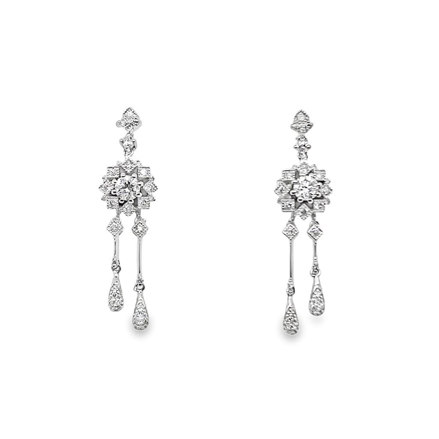 Estate Vintage Style Diamond Dangle Earrings