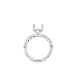 Lady's White 18 Karat Hidden Halo Bezel Shank Ring Size 6.75 26 = 0.96