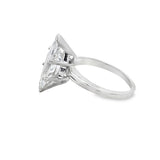 14 Karat White Marquise Diamond Solitaire Engagement Ring Estate Jewel