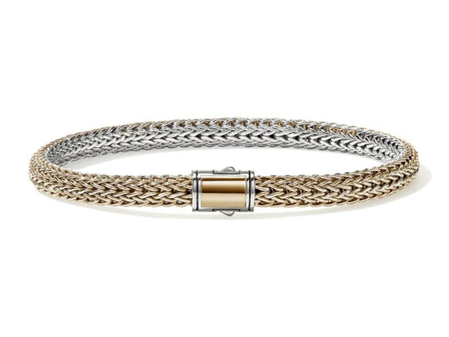 Two-Tone Sterling Silver And 14K Yellow Gold Reversible 5mm Icon Brace