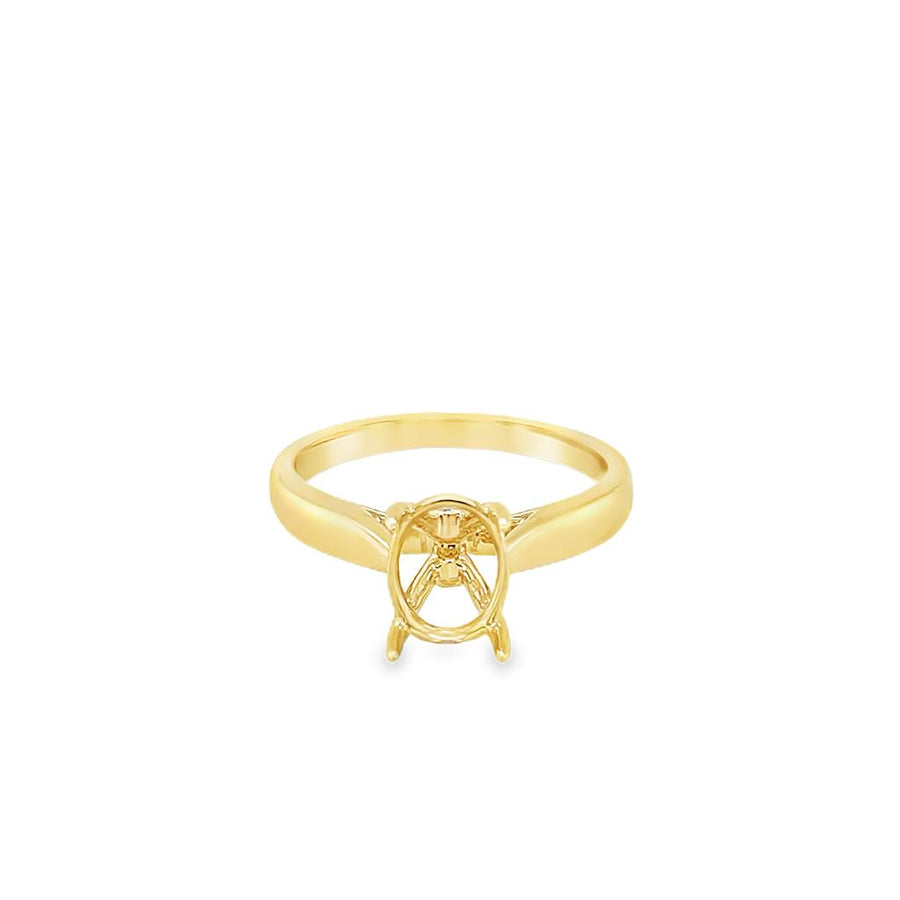 Lady's White 18 Karat Cathedral Solitaire Ring Size 6.75 2 = 0.01tw Ro