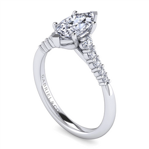 Gabriel & Co. Reed - 14K White Gold Marquise Shape Diamond Engagement Ring
